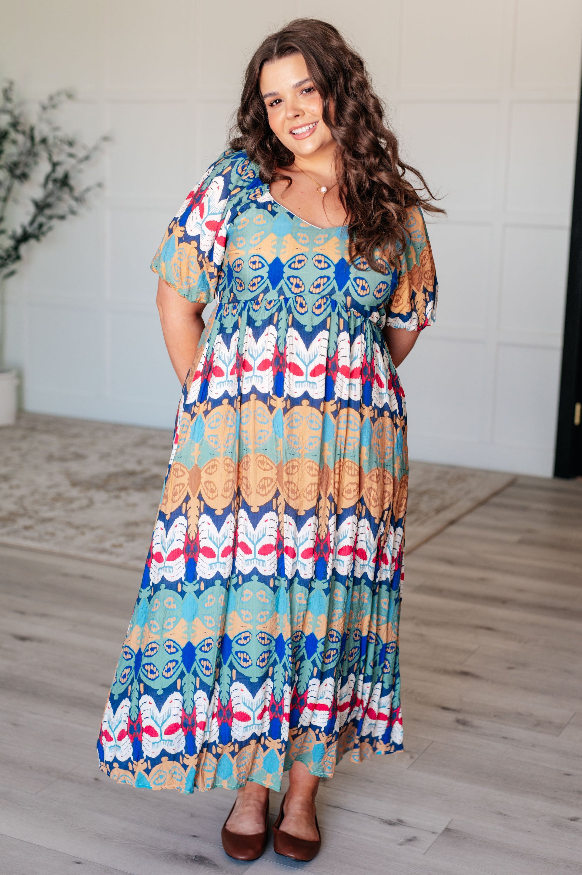 Shaping Reality V-Neck Balloon Sleeve Dress main image 0