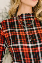 She's Always Changing Plaid Lettuce Hem Top - Charming Charlie