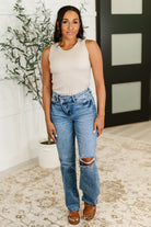 She's Exceptional Ribbed Crew Neck Tank Top - Charming Charlie