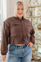 She's Got Game Cropped Jacket in Brown - Charming Charlie