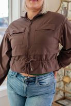 She's Got Game Cropped Jacket in Brown - Charming Charlie
