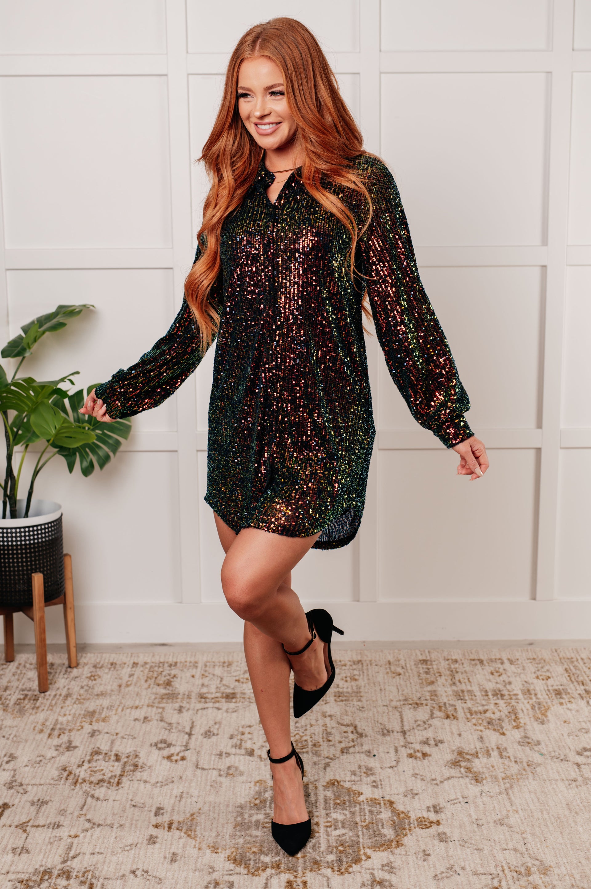 Shimmering Splendor Sequin Shirt Dress 3XL Shimmering Splendor Sequin Shirt Dress 3XL