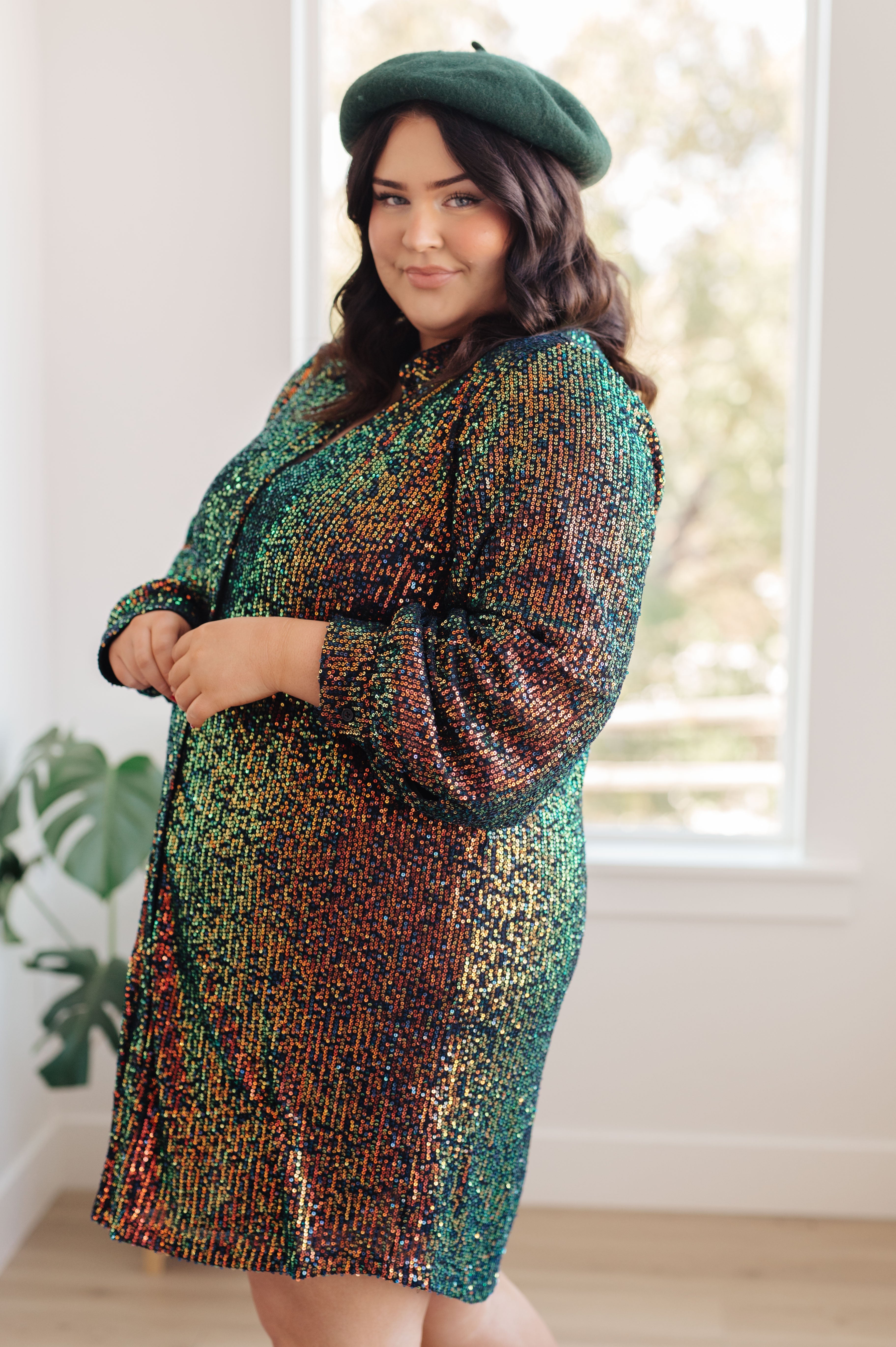 Shimmering Splendor Sequin Shirt Dress 3XL Shimmering Splendor Sequin Shirt Dress 3XL