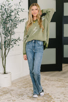 Shock Value V-Neck Sweater in Olive - Charming Charlie