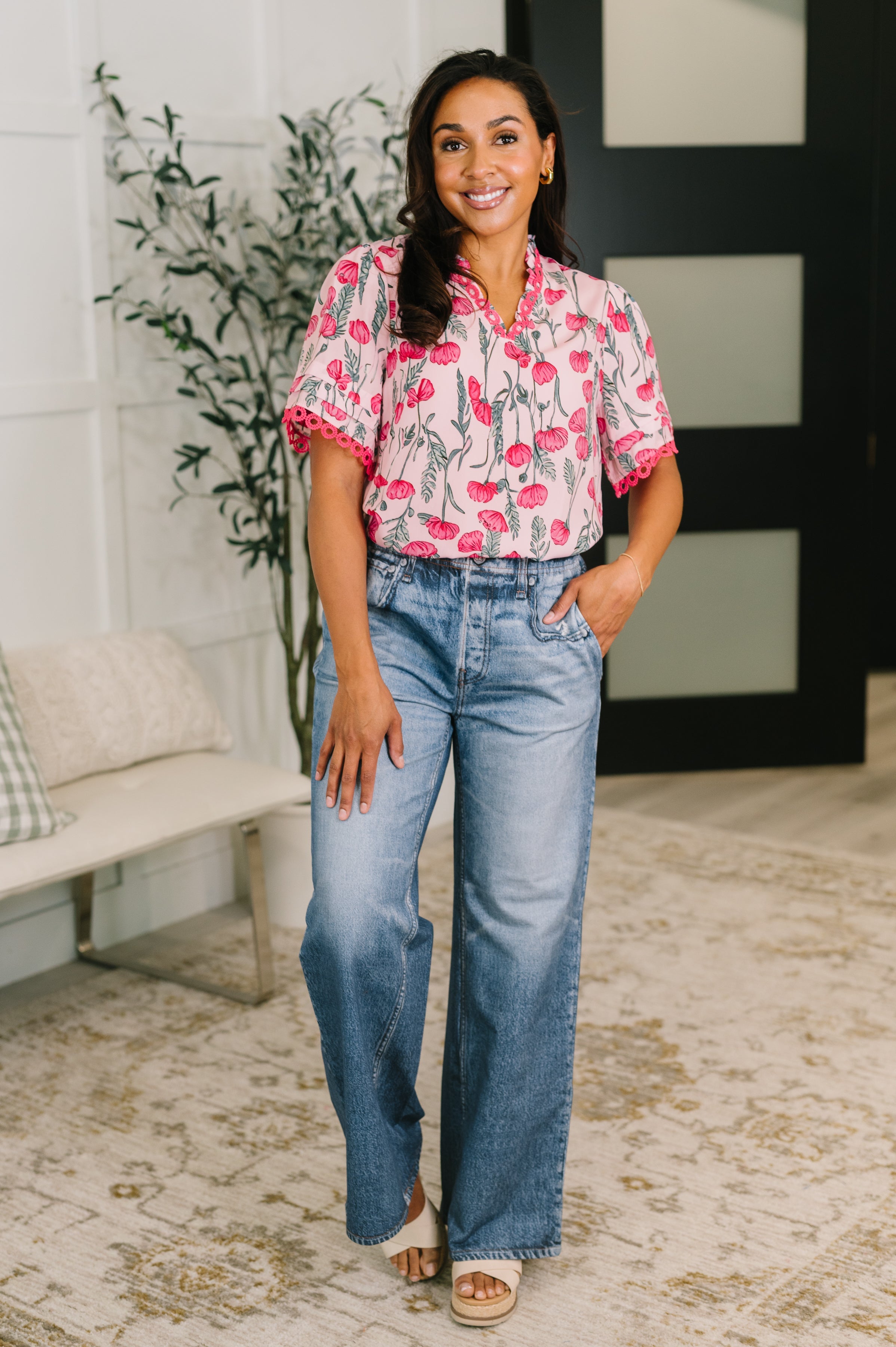 Show me Now Trim Detail Blouse - Charming Charlie