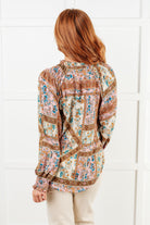 Show and Tell Mixed Print Peasant Blouse - Charming Charlie