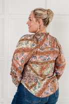 Show and Tell Mixed Print Peasant Blouse - Charming Charlie