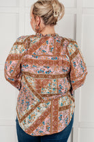 Show and Tell Mixed Print Peasant Blouse - Charming Charlie