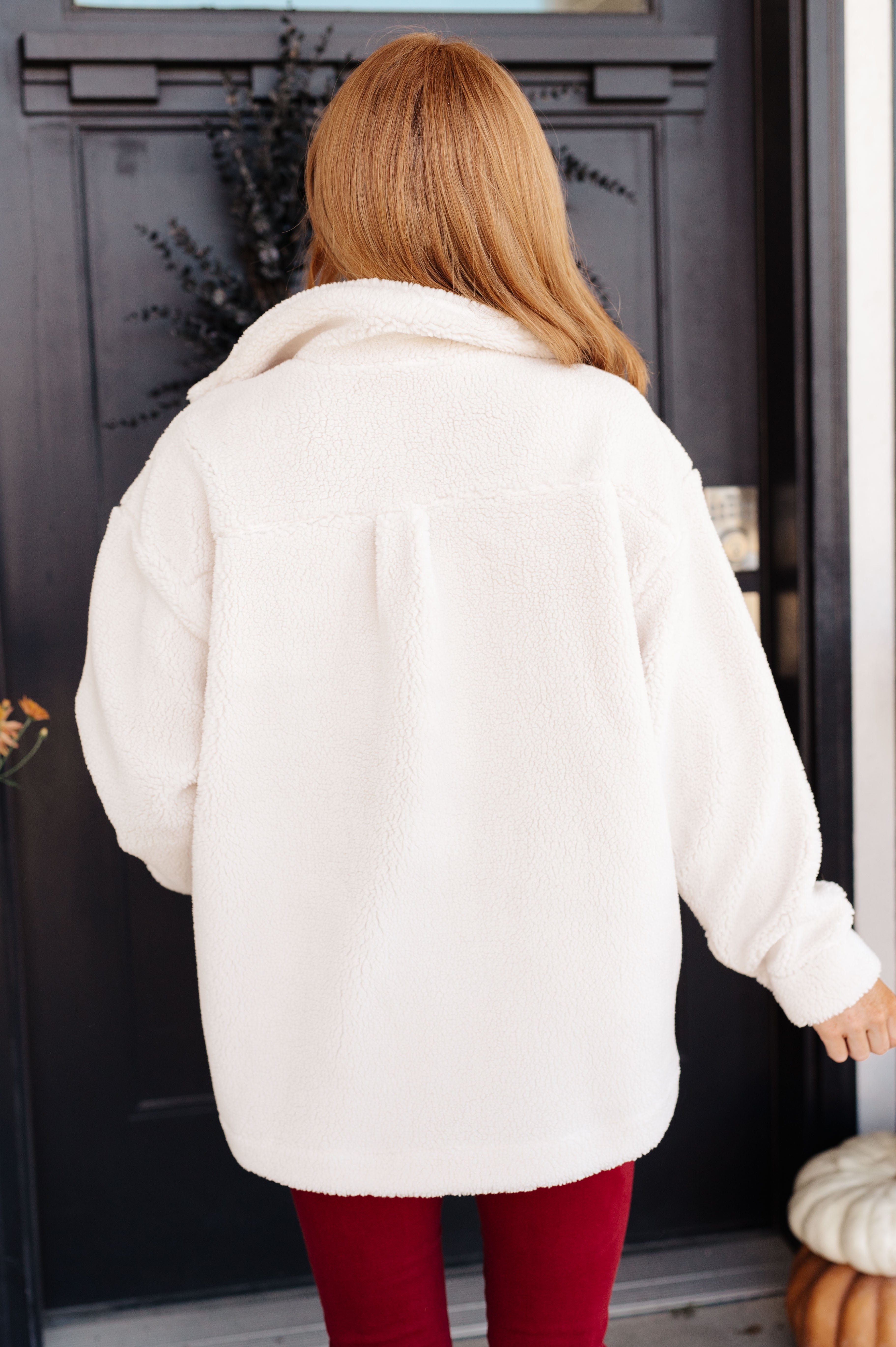 Shrouded in Sherpa Coat in White - Charming Charlie