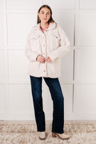 Shrouded in Sherpa Coat in White - Charming Charlie