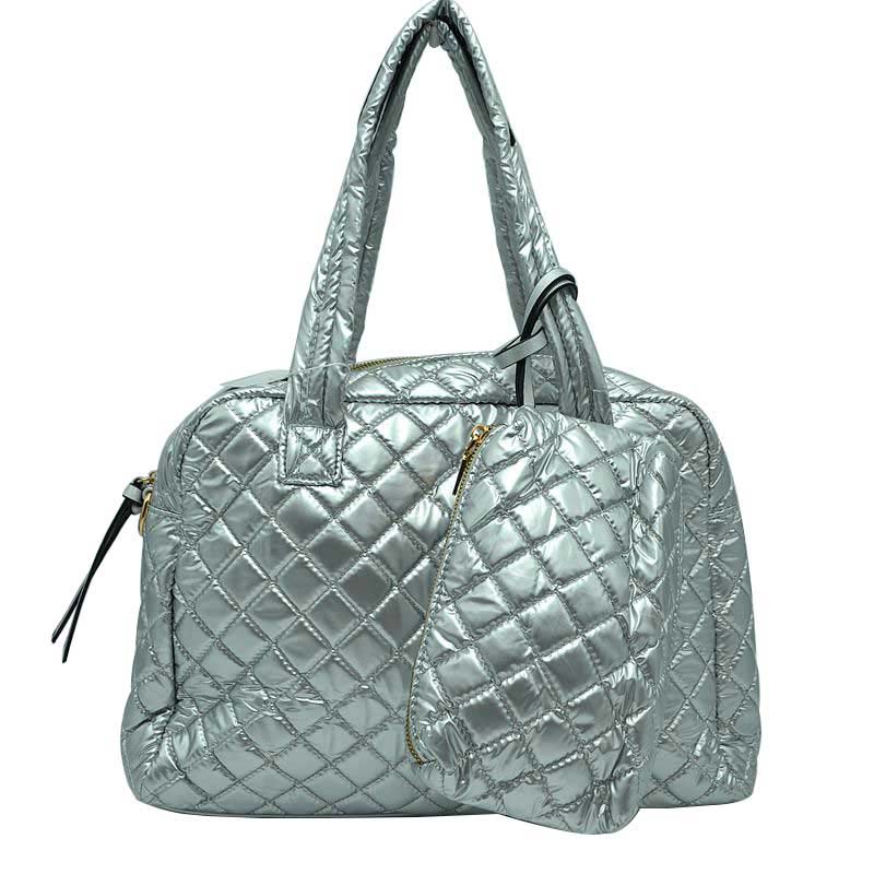 2-in-1 Large Quilted Tote Bag with Pouch - Charming Charlie