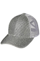 Silver C.C Criss Cross Glitter Mesh Baseball Cap combines style and functionality with its glitter mesh design. With its crisscross pattern, it adds a touch of trendy flair to any outfit. The lightweight material provides breathability and the adjustable strap ensures a comfortable fit. A must-have for any fashion-forward individual.
