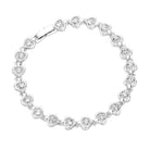 Silver Fashionable Stone Embellished Metal Heart Link Evening Bracelet. These heart themed bracelet adds a extra glow to your outfit. Pair these with tee and jeans and you are good to go. Jewelry that fits your lifestyle! It will be your new favorite go-to accessory. Perfect jewelry gift to expand a woman's fashion wardrobe with a classic, timeless style. Awesome gift for birthday, Anniversary, Valentine’s Day or any special occasion.