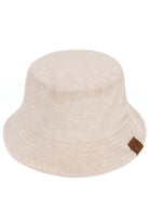 Silver Gray C.C. Terry Cloth Bucket Hat offers both style and functionality. It is made with high-quality terry cloth material, providing a comfortable and breathable fit. Perfect for sunny days, it also offers protection from harmful UV rays. Upgrade your summer wardrobe now.