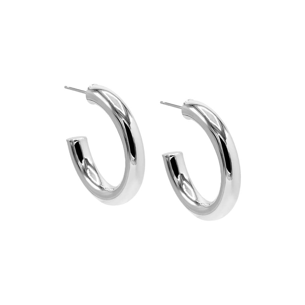 Silver / 30MM Chunky Hollow Hoop Earring - Adina's Jewels