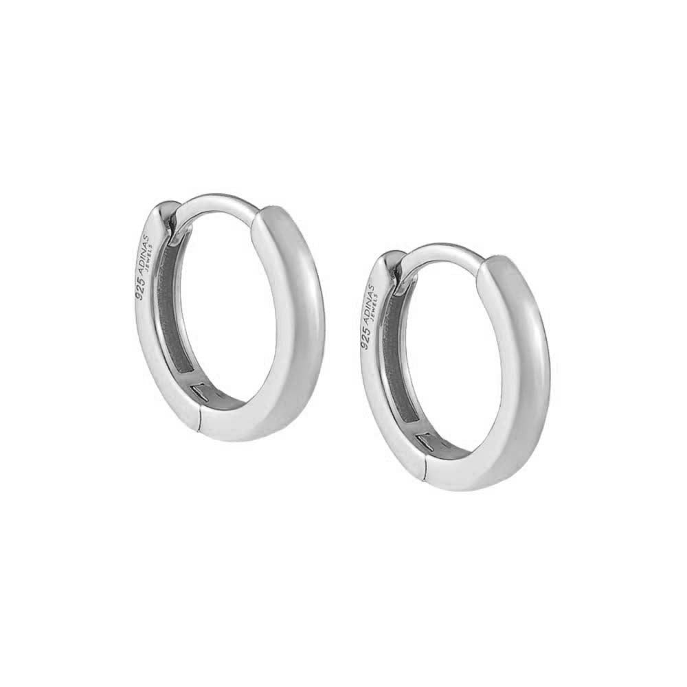Silver Plain Ring Huggie Earring - Adina's Jewels