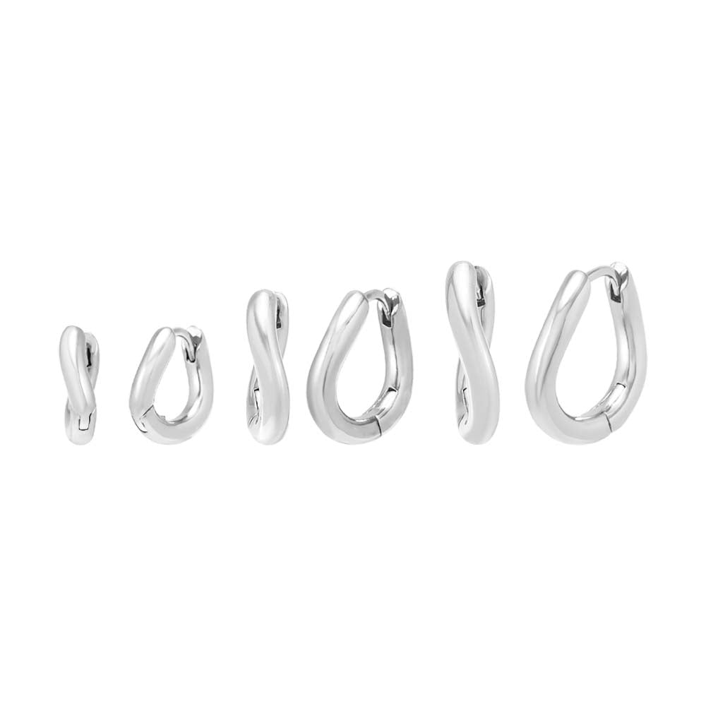  Solid Squiggly Huggie Earring - Adina's Jewels
