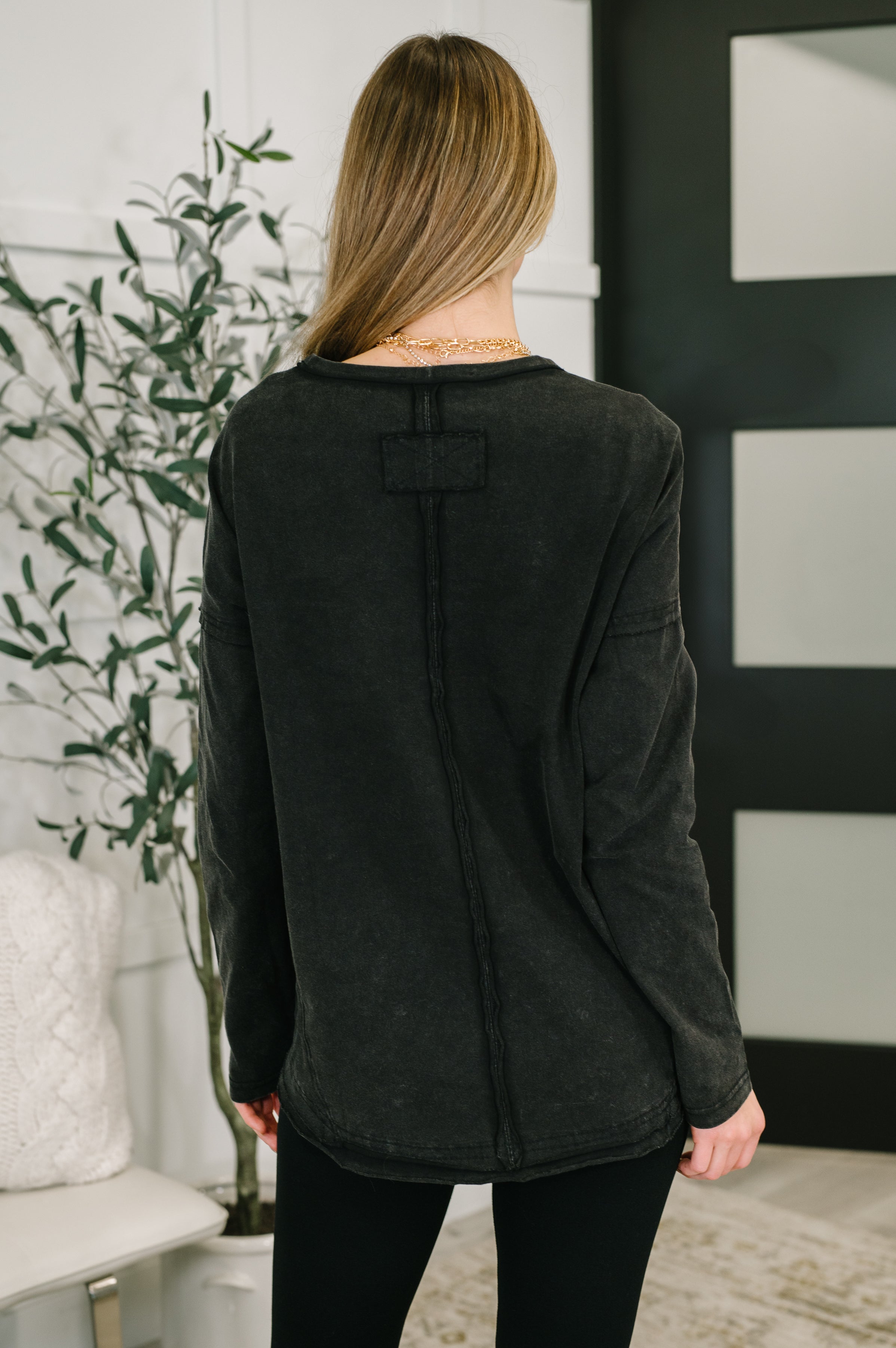 Simple as That Drop Shoulder Exposed Seam Top - Charming Charlie
