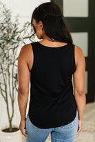 Simpler Times Basic V-Neck Tank in Black - Charming Charlie