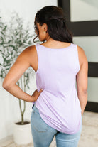Simpler Times Basic V-Neck Tank in Lavender - Charming Charlie