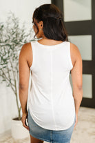 Simpler Times Basic V-Neck Tank in Off White - Charming Charlie