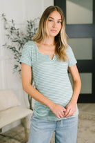Simply Me Scoop Neck Henley Top - Charming Charlie
