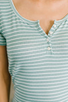 Simply Me Scoop Neck Henley Top - Charming Charlie