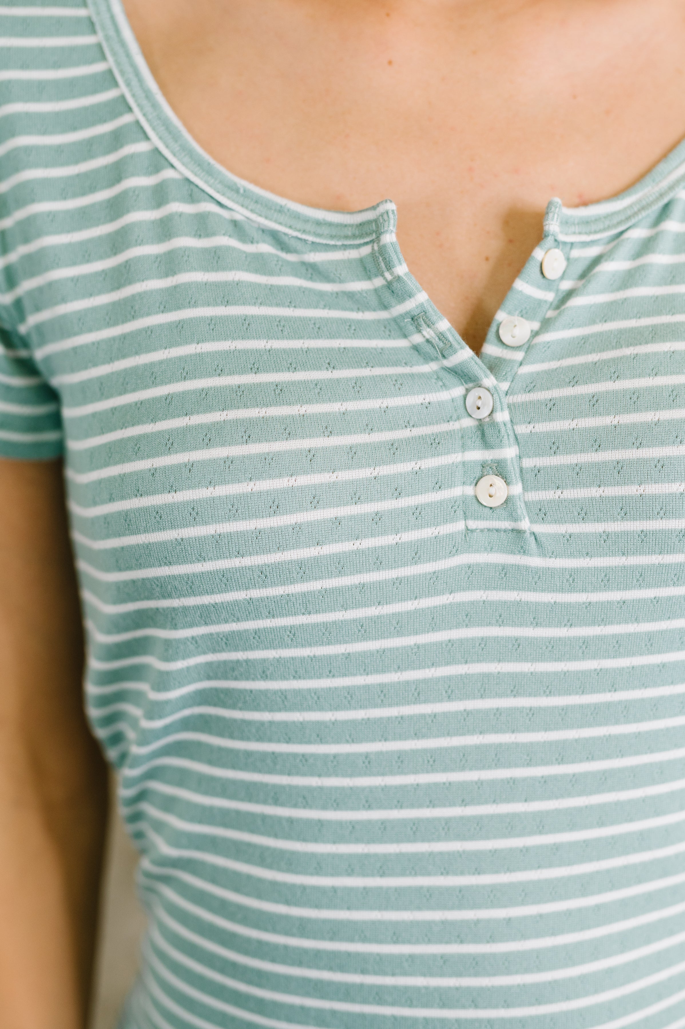 Simply Me Scoop Neck Henley Top - Charming Charlie