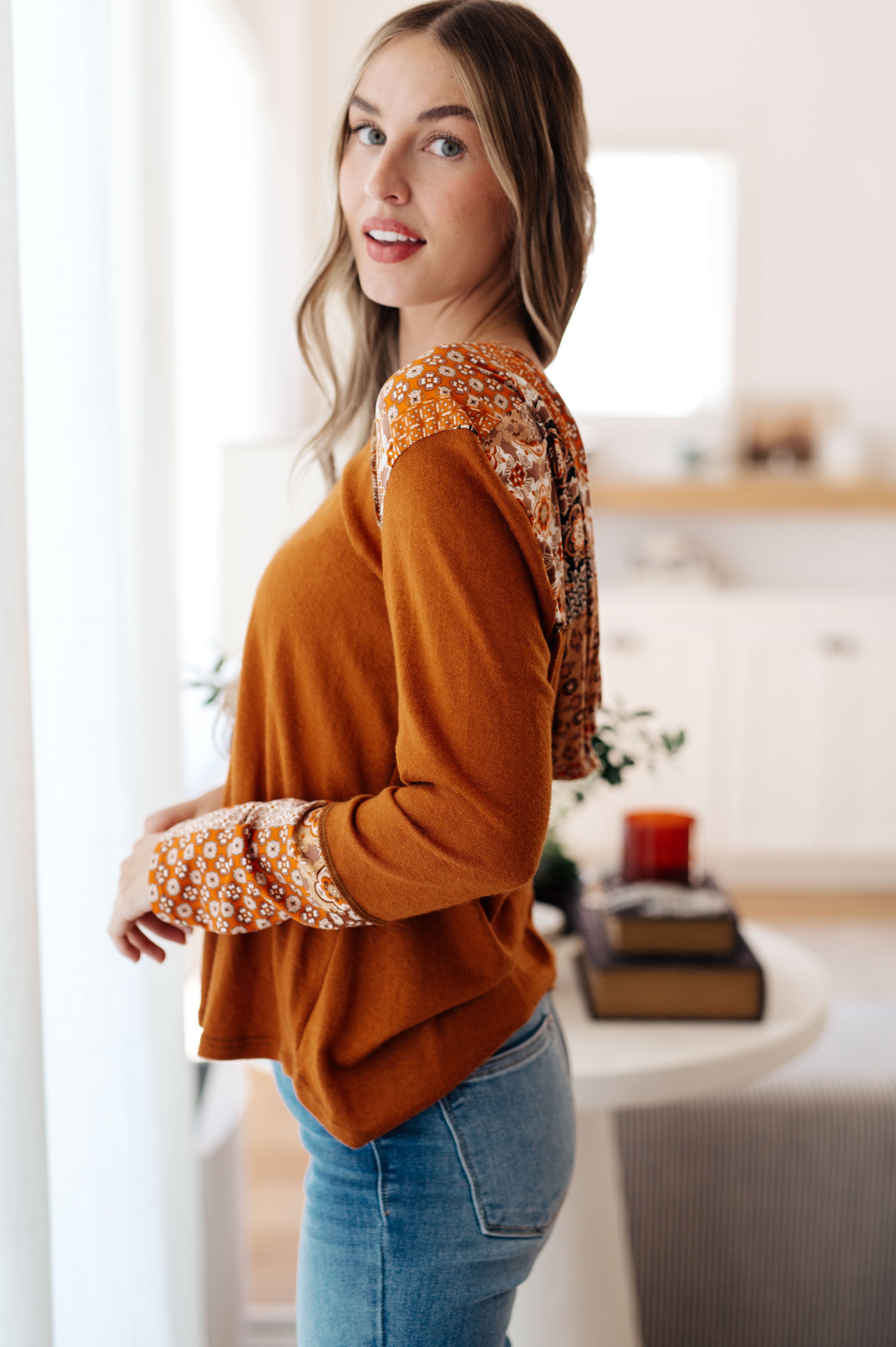Sipping Iced Tea Mixed Print Hoodie - Charming Charlie