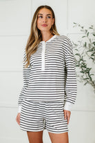 Situationally Sound Striped Long Sleeve Top and Shorts Set - Charming Charlie