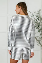Situationally Sound Striped Long Sleeve Top and Shorts Set - Charming Charlie