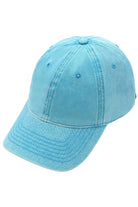 Sky-Blue C.C Plain Acid Wash Cotton Baseball Cap is the perfect choice for a fashionable and comfortable headwear option. Made with high-quality cotton, this cap features a unique acid wash design that adds a touch of style to any outfit. Expertly crafted and designed, it offers both comfort and durability, making it an ideal accessory for any occasion.