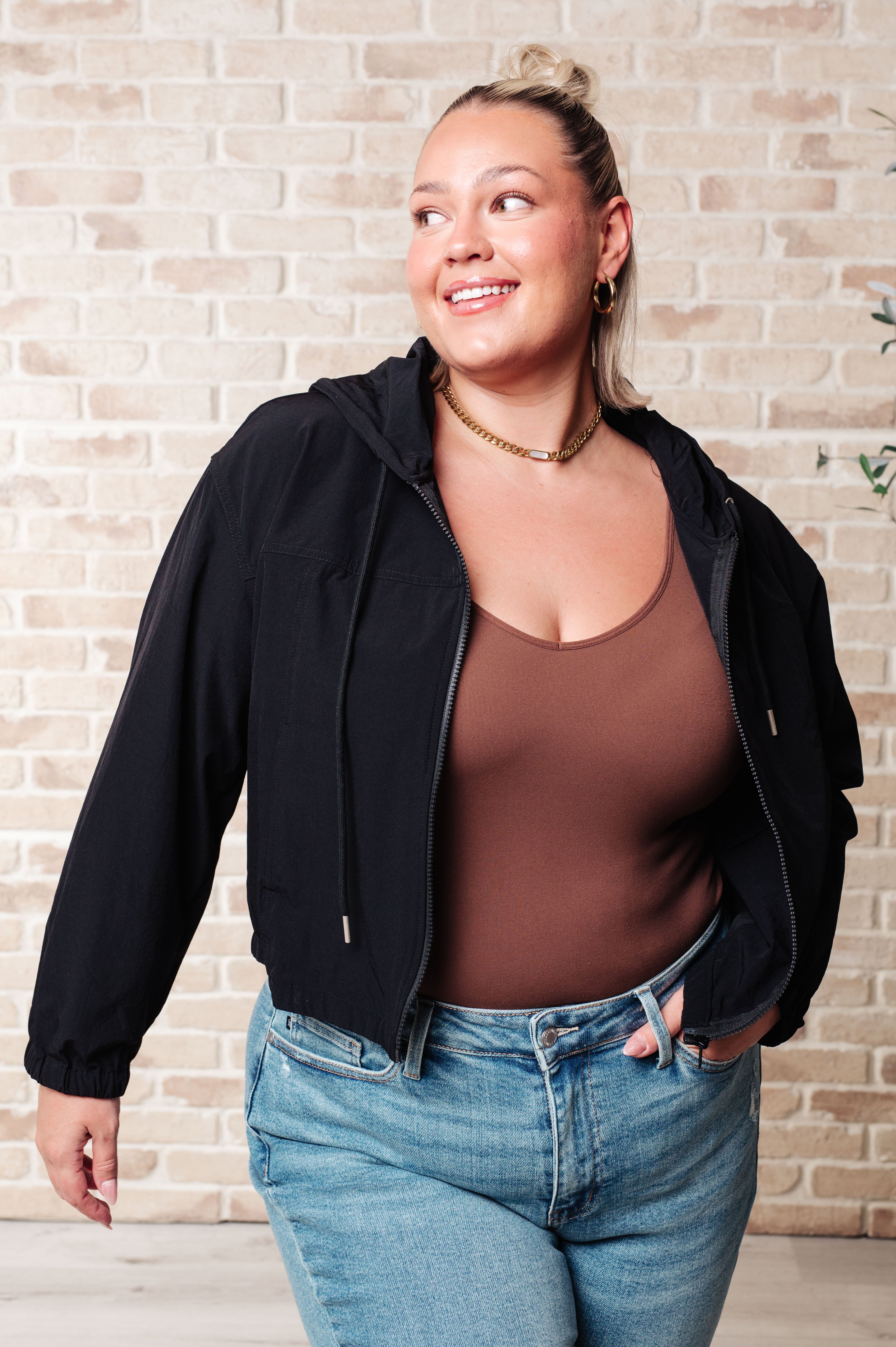 Sky of Only Clouds Zip Up in Black - Charming Charlie