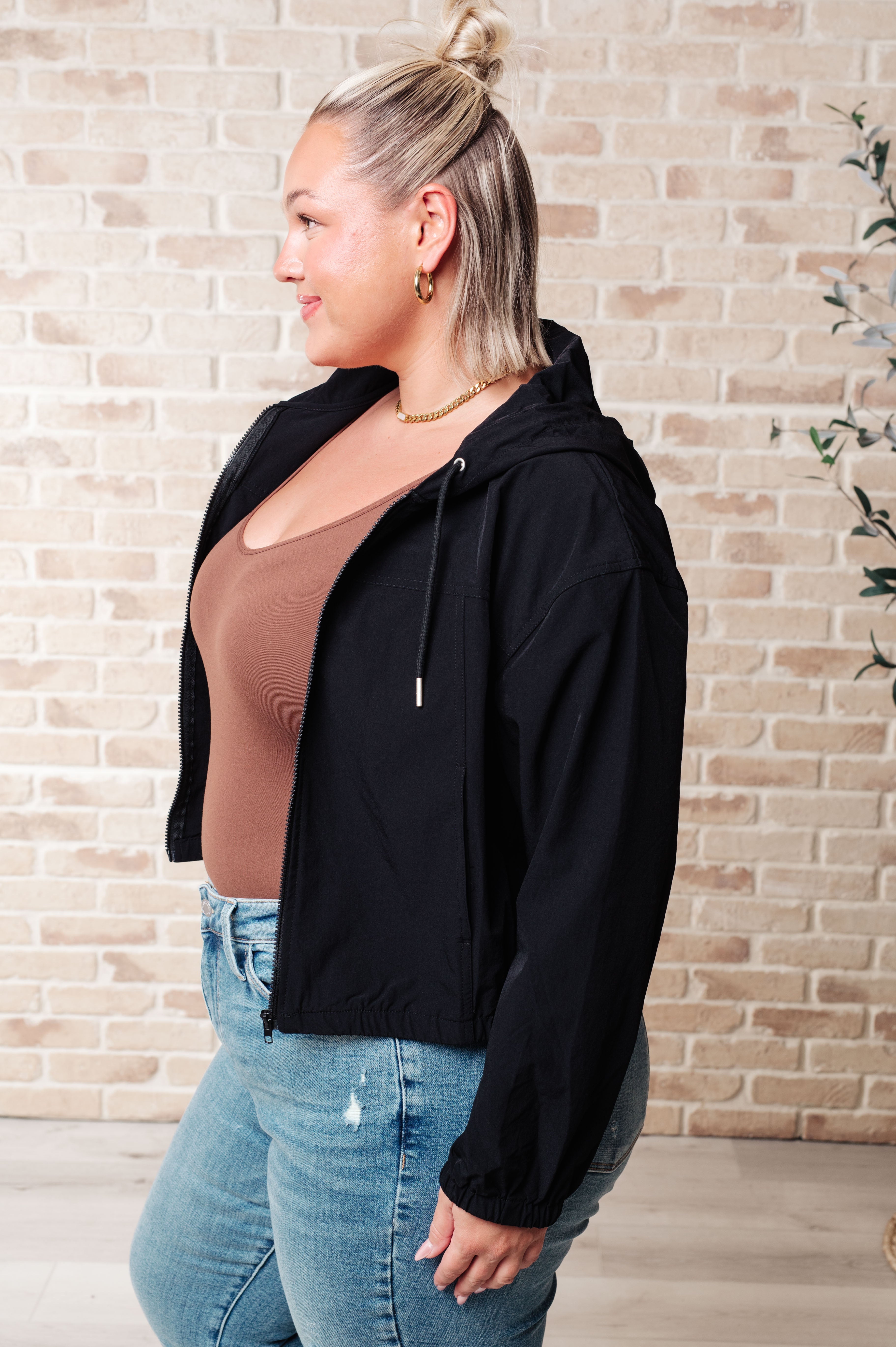 Sky of Only Clouds Zip Up in Black - Charming Charlie