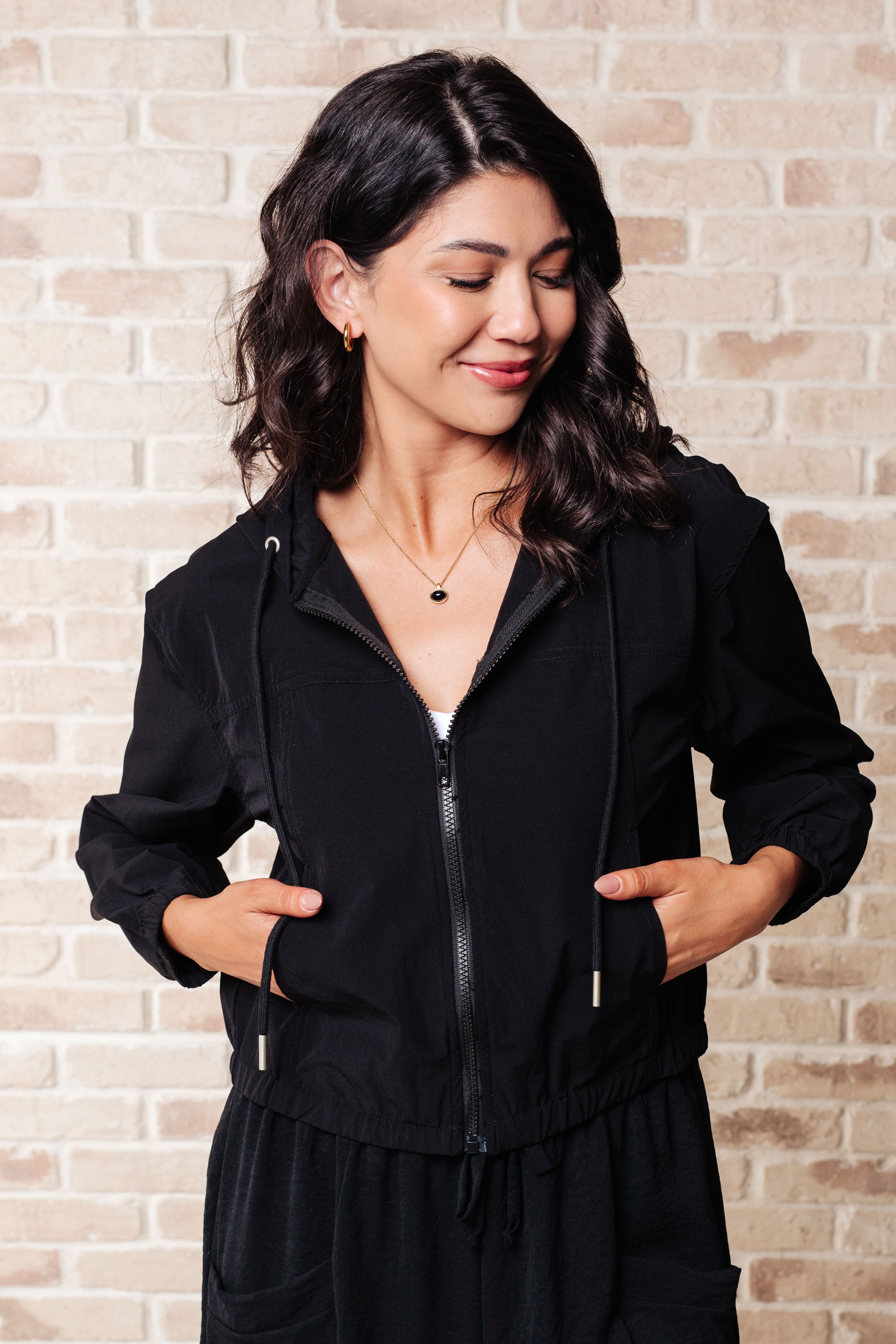Sky of Only Clouds Zip Up in Black - Charming Charlie