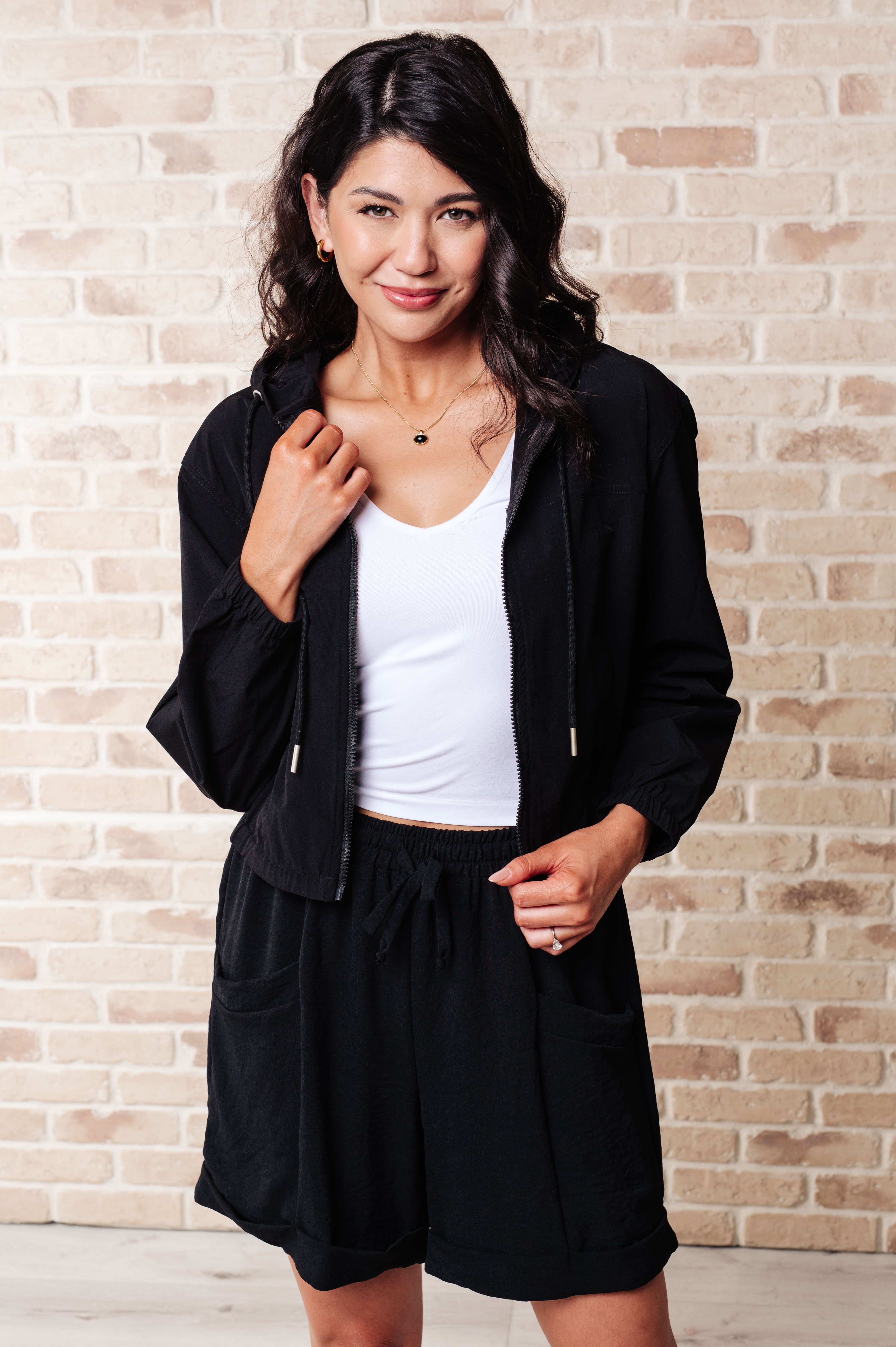 Sky of Only Clouds Zip Up in Black - Charming Charlie