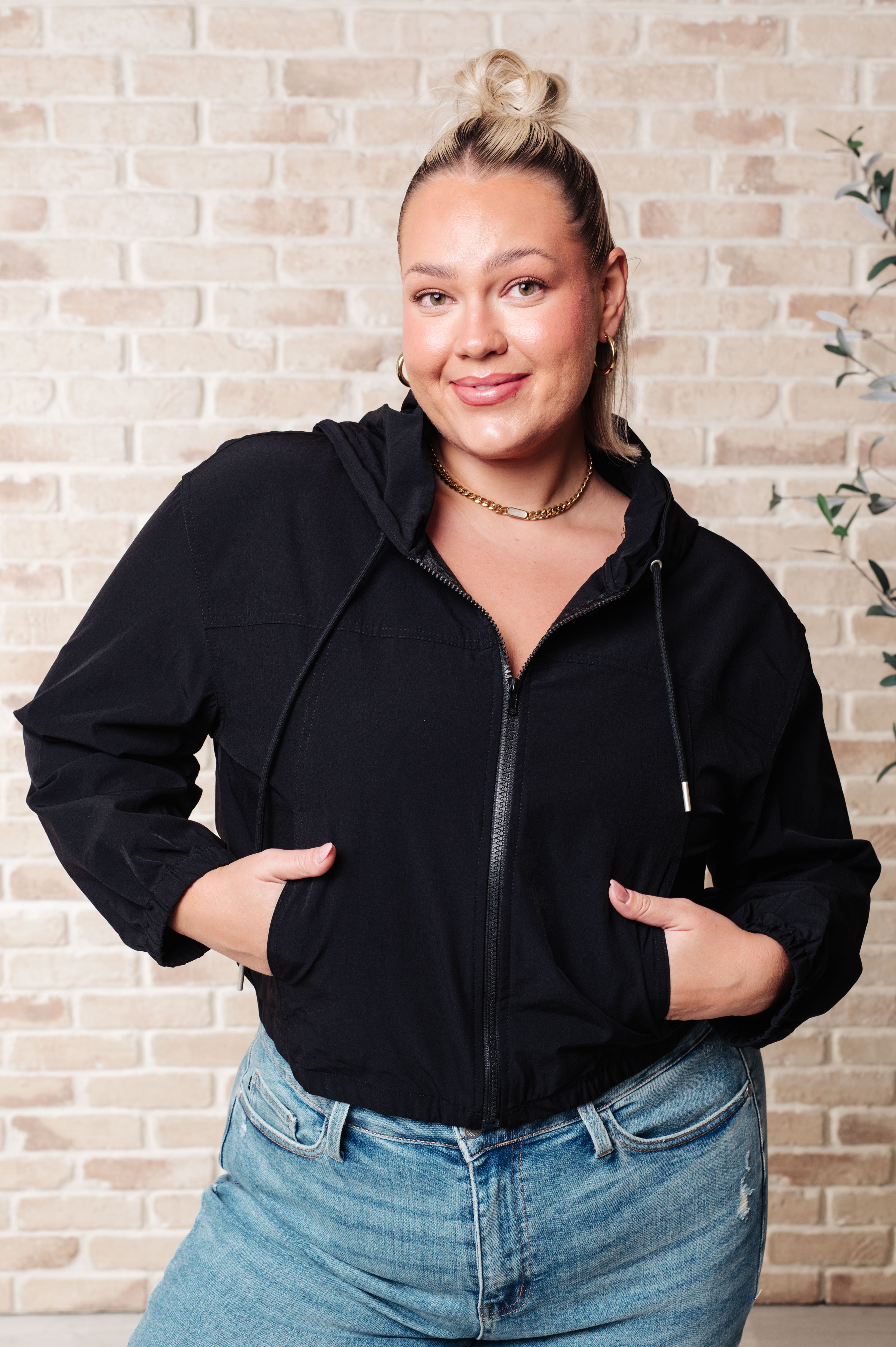 Sky of Only Clouds Zip Up in Black - Charming Charlie
