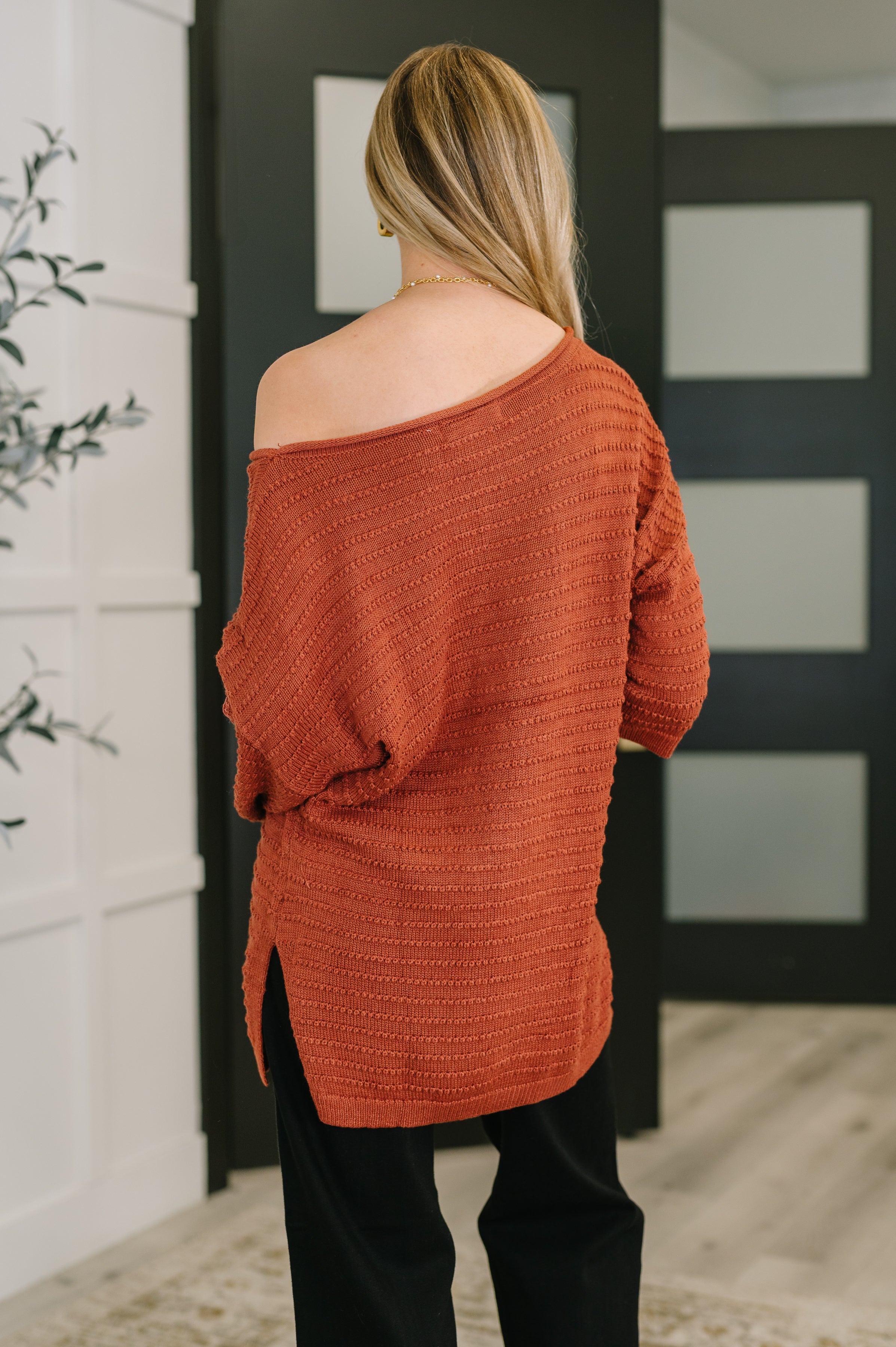 Slouchy Gal Off Shoulder Textured Top - Charming Charlie