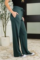 Slow Mornings High Waisted Sweats in Jungle Green - Charming Charlie