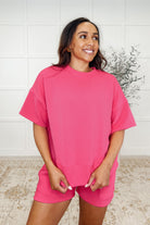 Slow Sunday Ribbed Knit Set in Hot Pink - Charming Charlie