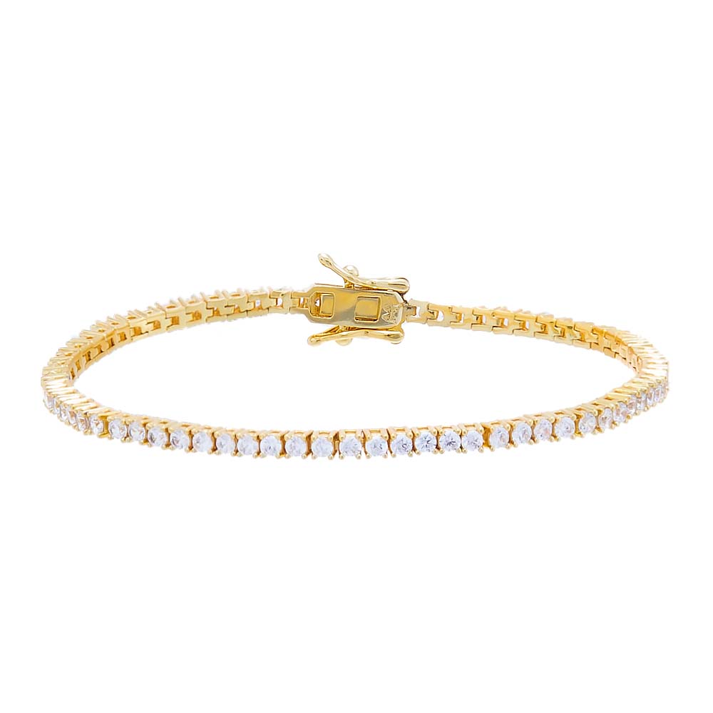 Gold / 2MM / 6.5" Classic Tennis Bracelet - Adina's Jewels