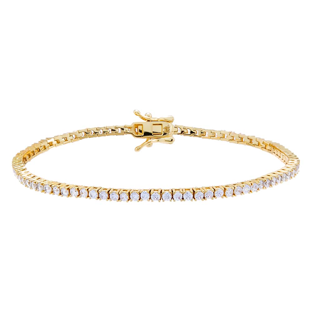 Gold / 2MM / 7" Classic Tennis Bracelet - Adina's Jewels