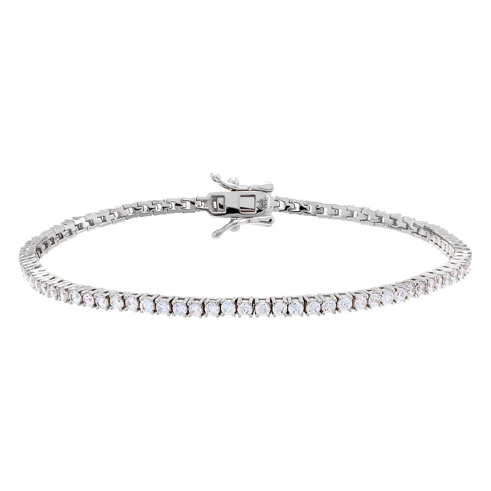 Silver / 2MM / 6.5" Classic Tennis Bracelet - Adina's Jewels