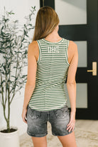 Snaccident Waiting to Happen Scooped Neck Tank in Green - Charming Charlie