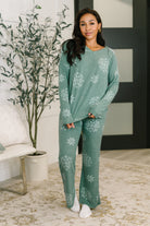 Snowflake Sniffles Pajama Set in Hunter Green - Charming Charlie