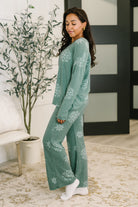 Snowflake Sniffles Pajama Set in Hunter Green - Charming Charlie