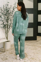 Snowflake Sniffles Pajama Set in Hunter Green - Charming Charlie