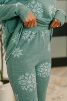 Snowflake Sniffles Pajama Set in Hunter Green - Charming Charlie