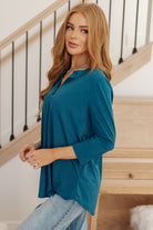 So Outstanding Top in Teal - Charming Charlie