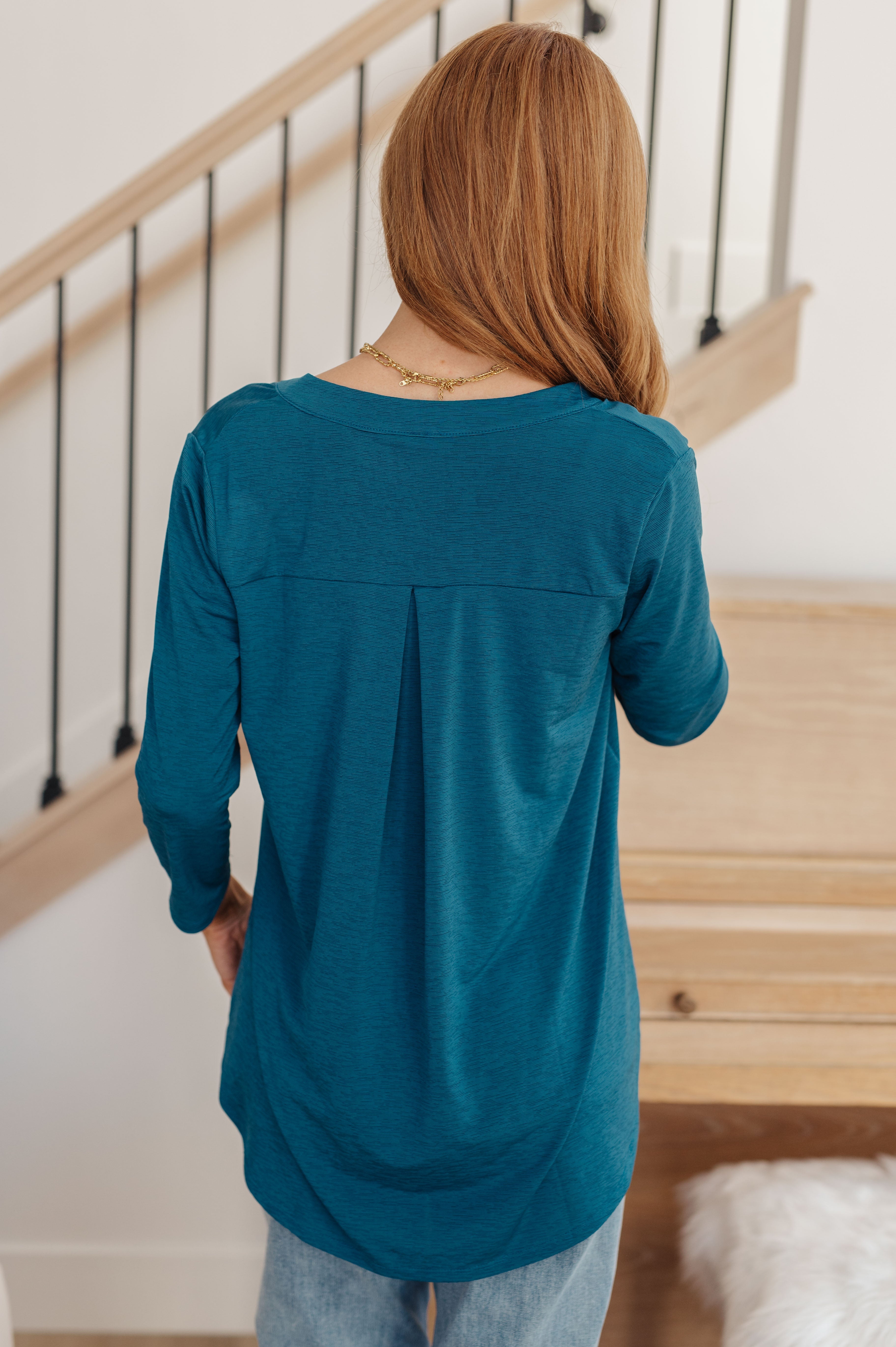 So Outstanding Top in Teal - Charming Charlie